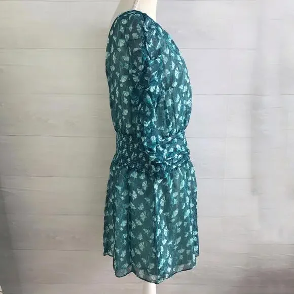 NWT Rachel Zoe - Green Gingko leaf print dress, L - Picture 3 of 9